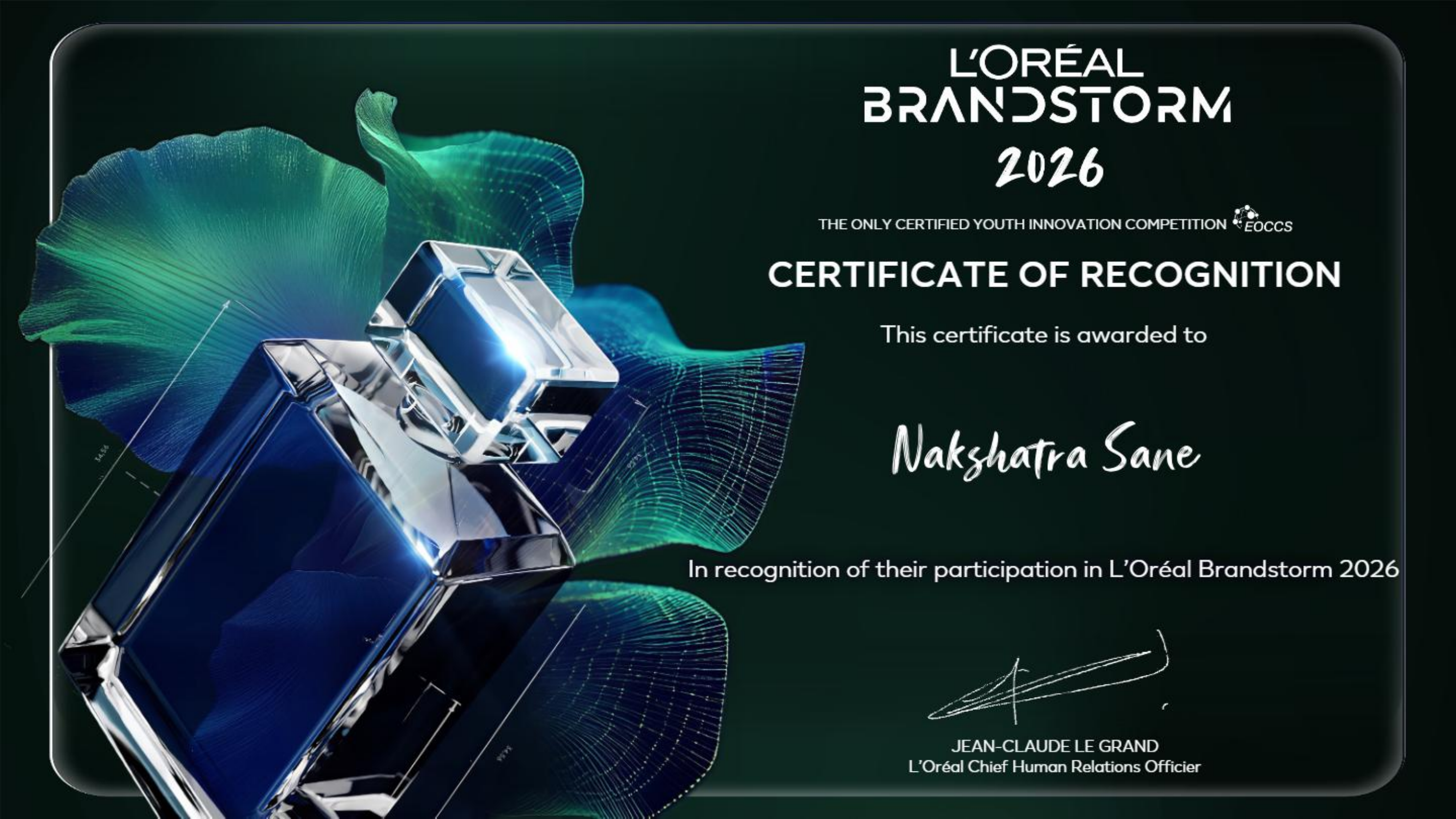 L'Oréal Brandstorm Certificate